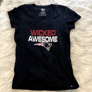 new '47 new england patriots pats wicked awesome women's t-shirt size small